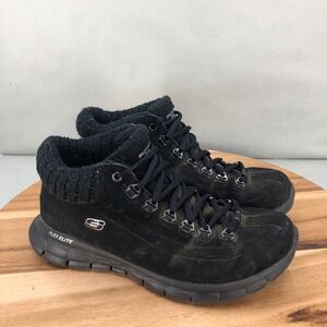 Skechers Flex Elite Black Chukka Ankle Boots Womens Size 8 Cushion Comfort